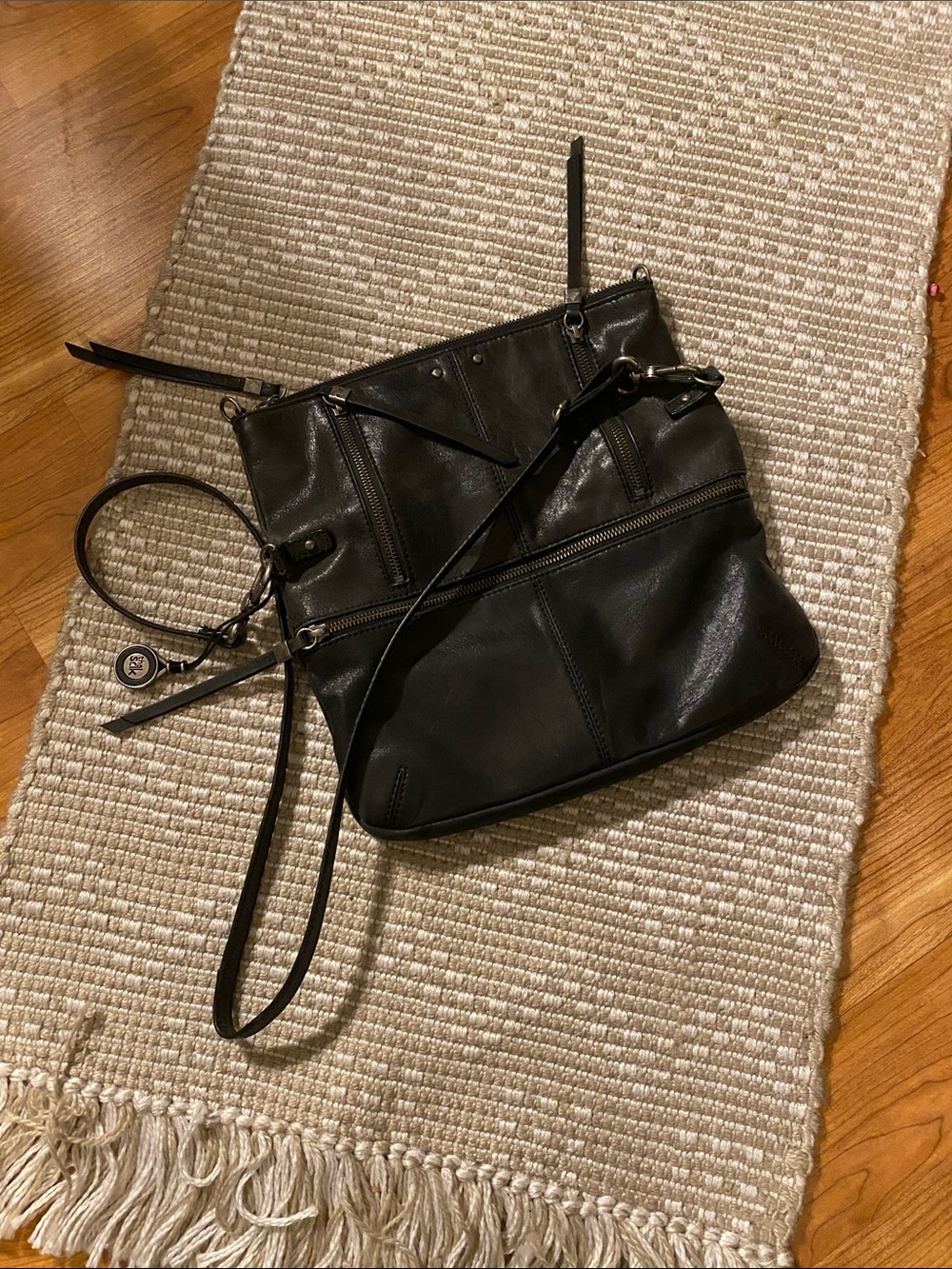 the SAK Black Women's Leather Crossbody Bag